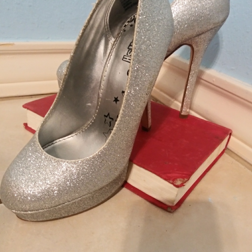 Women's silver High heels